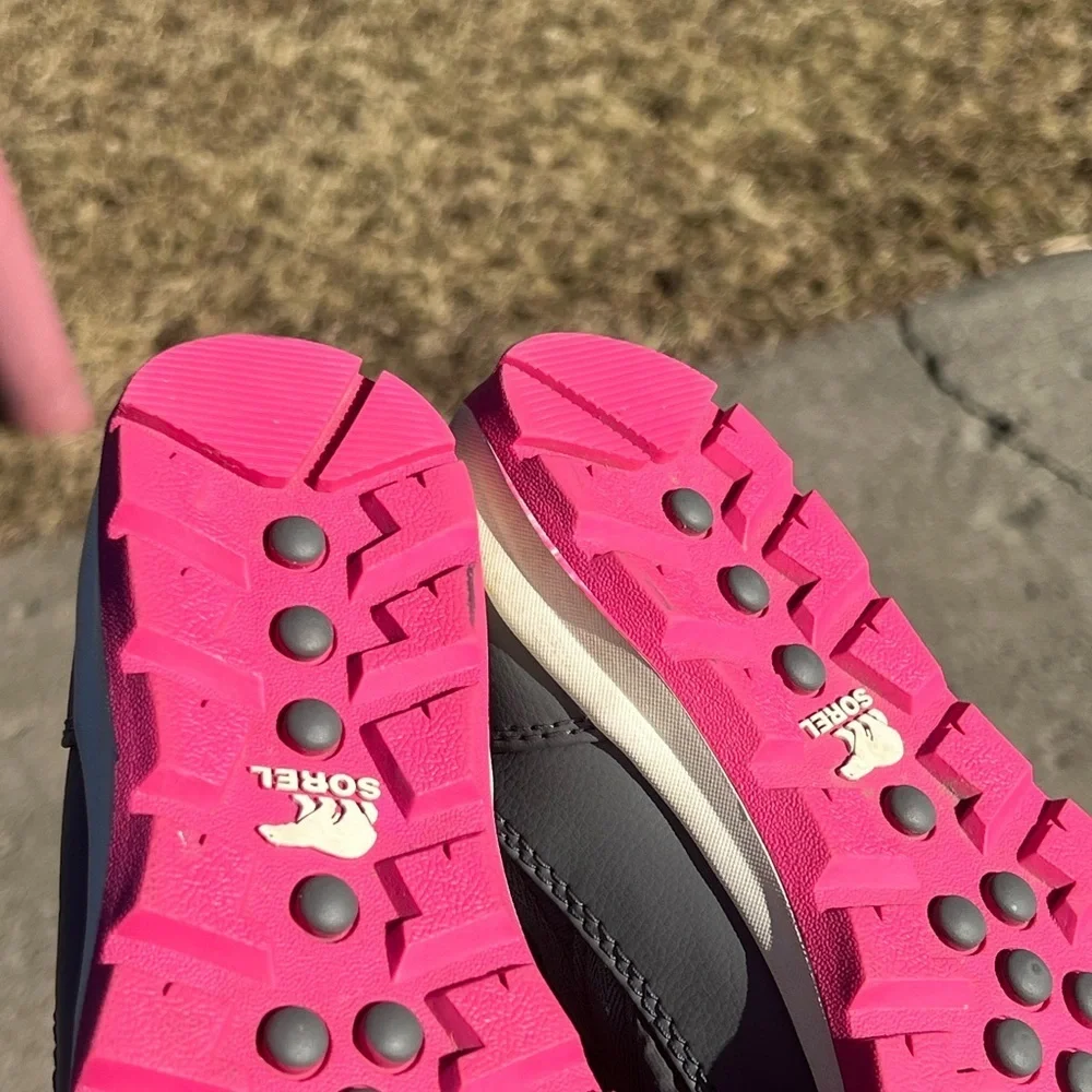 Sorel Gray and Pink Winter Waterproof Boots